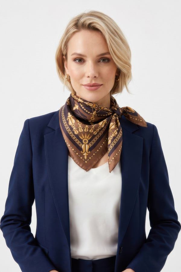 Chain Print Square Scarf