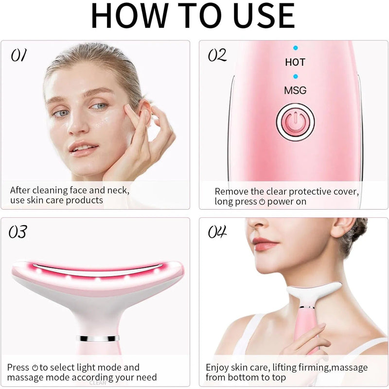 Use - Hold it to the jaw and neck.