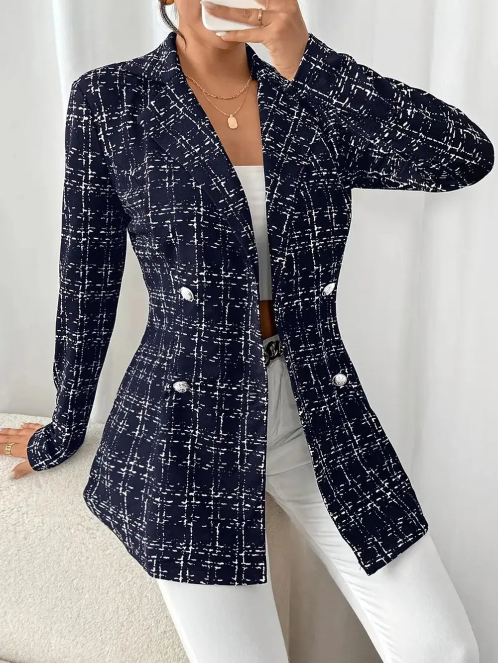 Tweed Double-Breasted Blazer