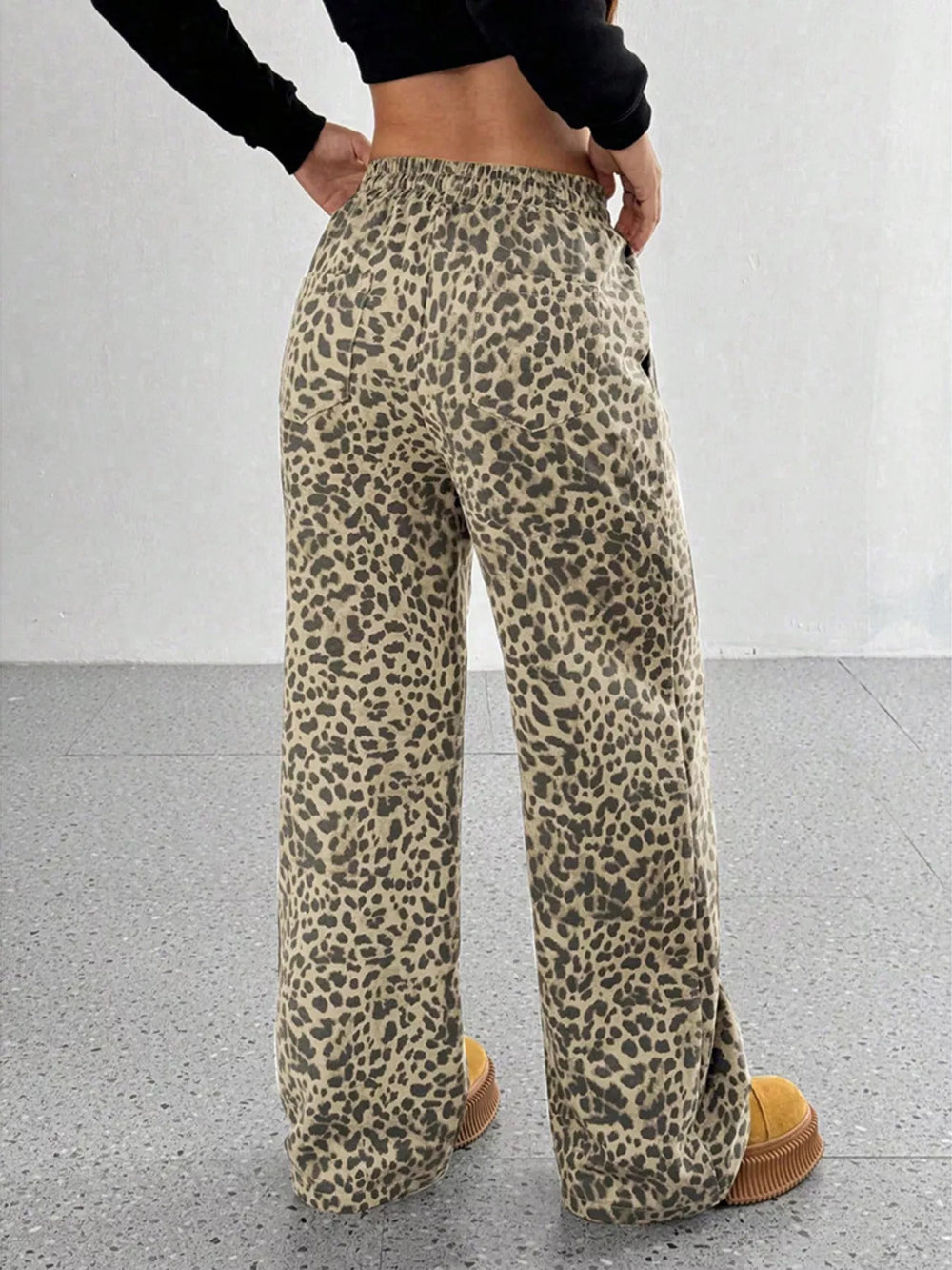 Leopard Print Wide Leg Pants