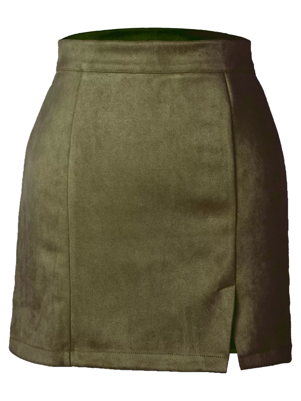 High-Waisted Slit Mini Skirt