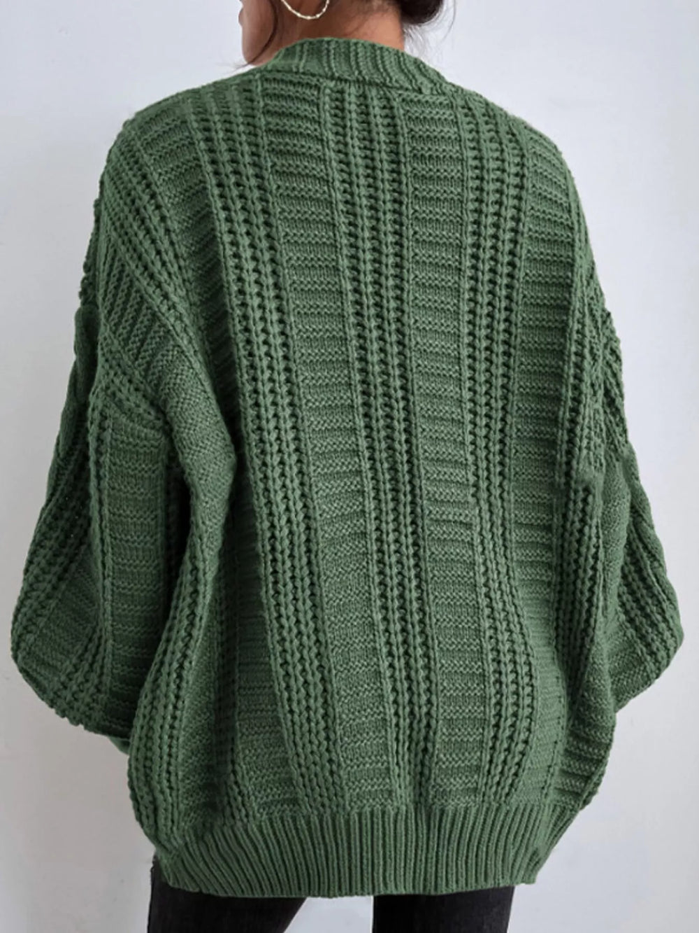 Cable Knit Button-Down Cardigan
