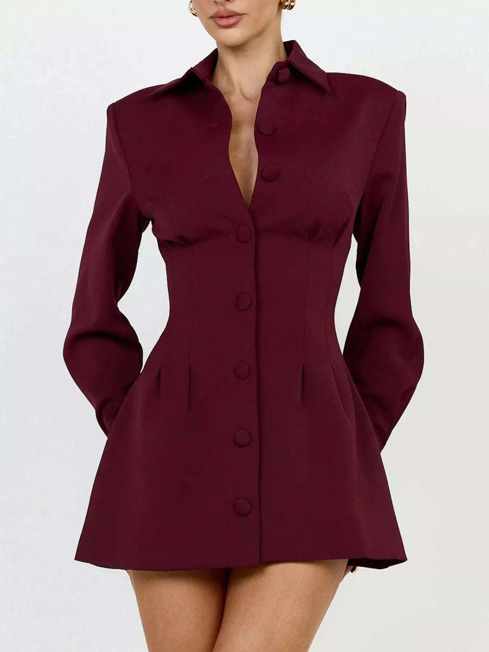 Corset Button-Down Blazer Dress