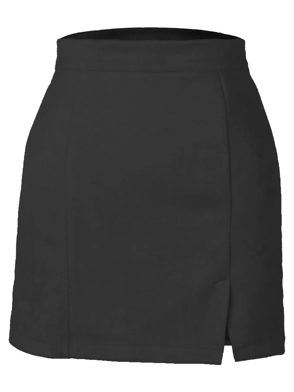 High-Waisted Slit Mini Skirt