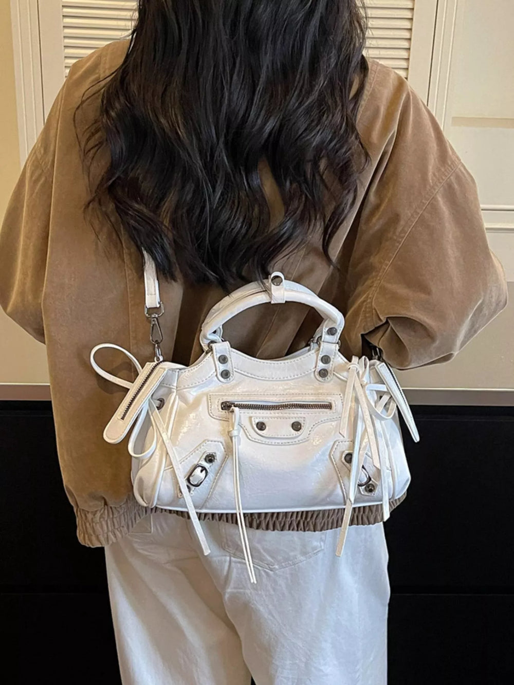 Tassel Faux Leather Handbag