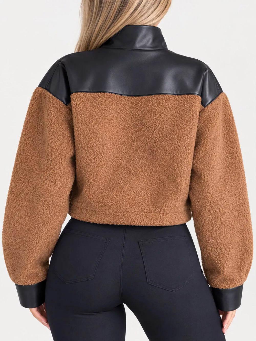Sherpa Contrast Zip-Up Jacket