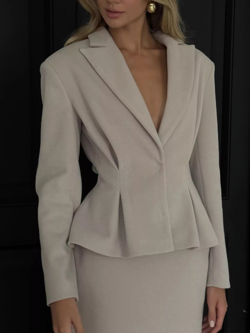Peplum Blazer and Skirt Set