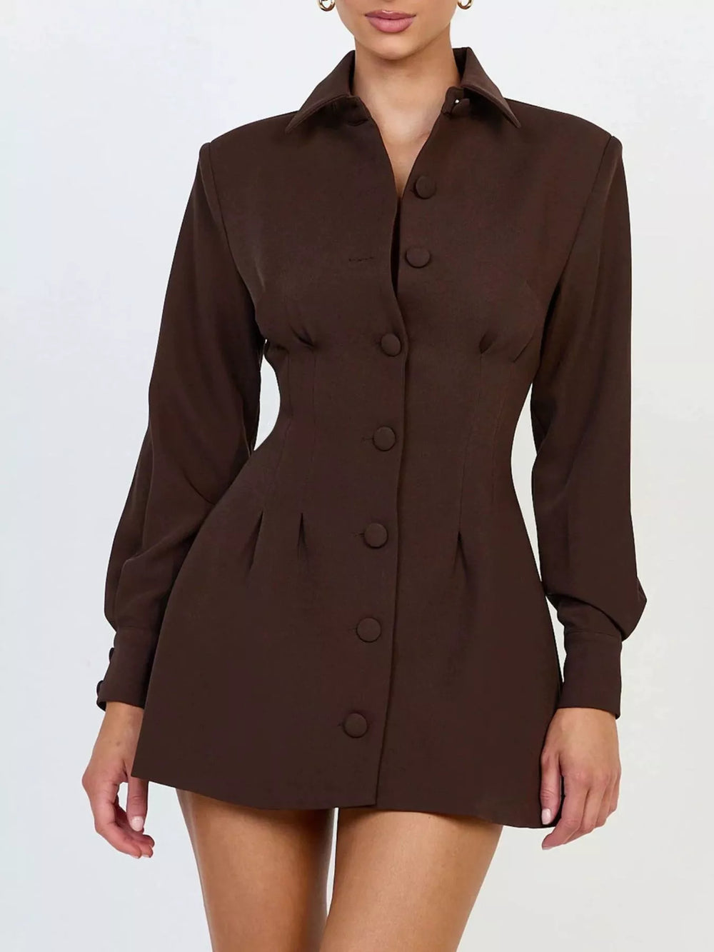 Corset Button-Down Blazer Dress