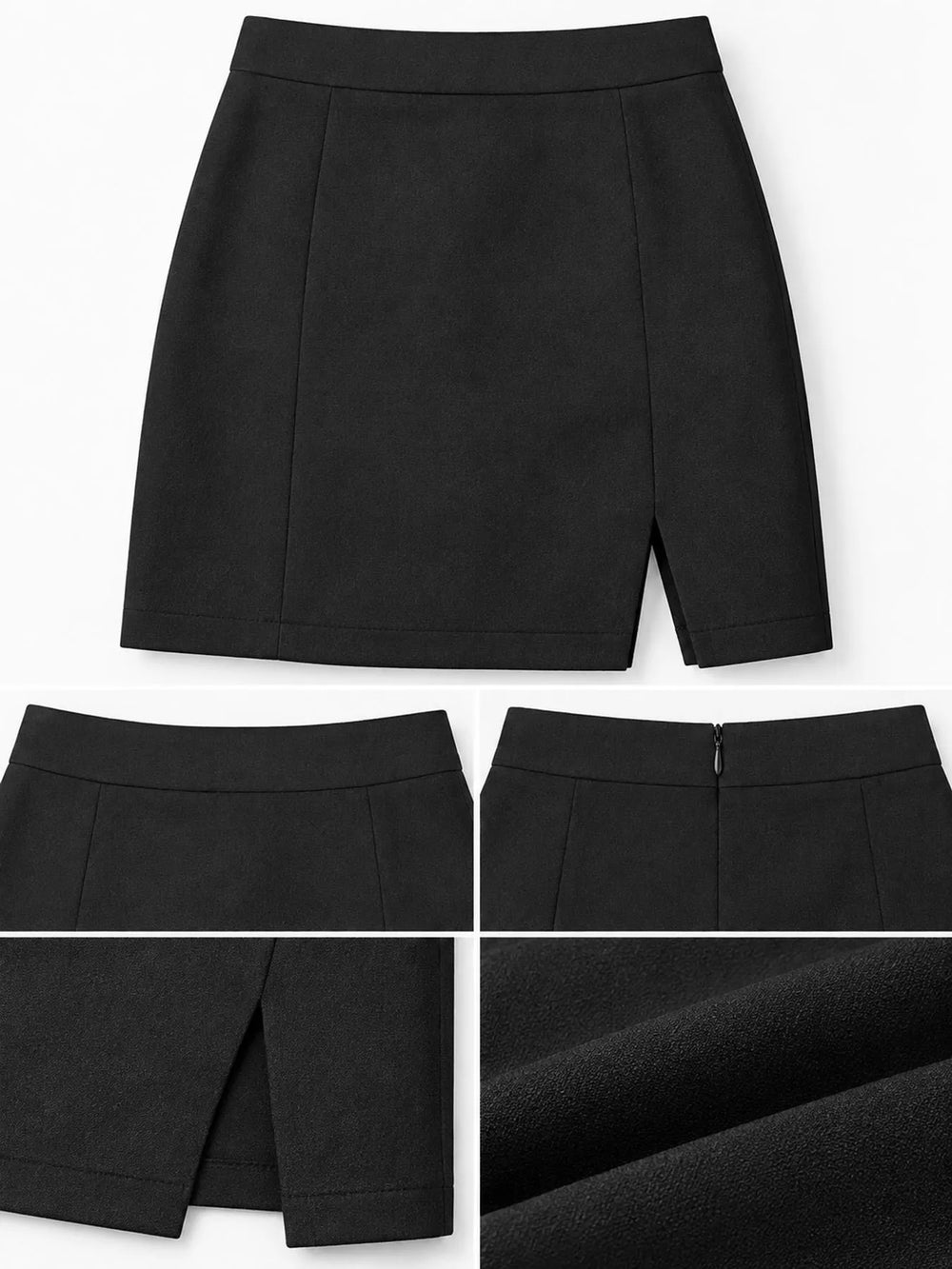 High-Waisted Slit Mini Skirt