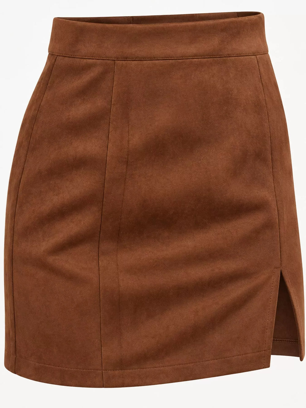 High-Waisted Slit Mini Skirt