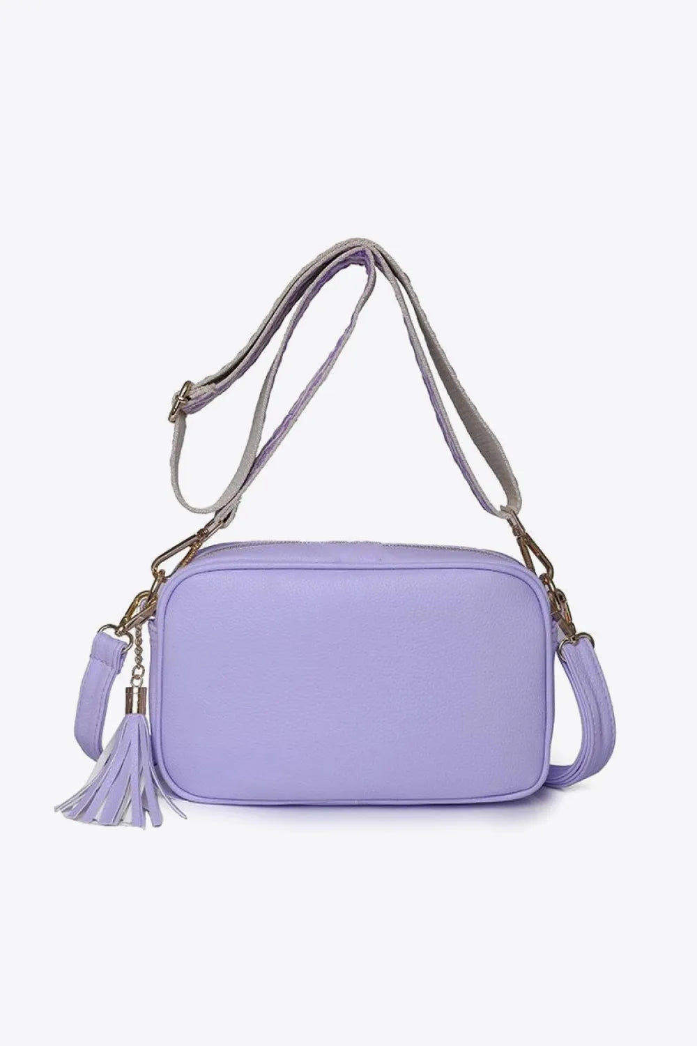 Tassel Faux Leather Crossbody Bag