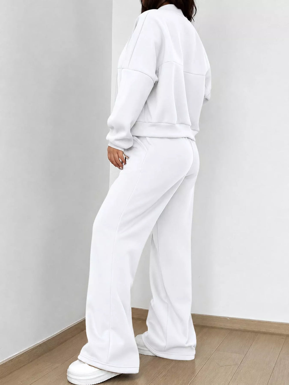 Zip-Up Jacket and Wide-Leg Sweatpants Set