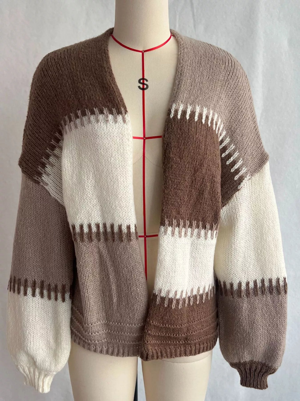 Color-Block V-Neck Cardigan