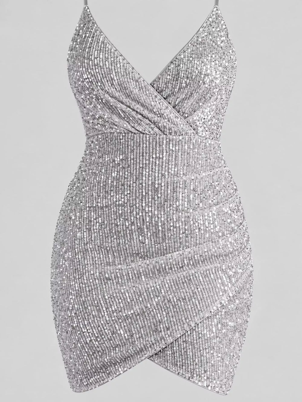 Sequin V-Neck Bodycon Mini Dress