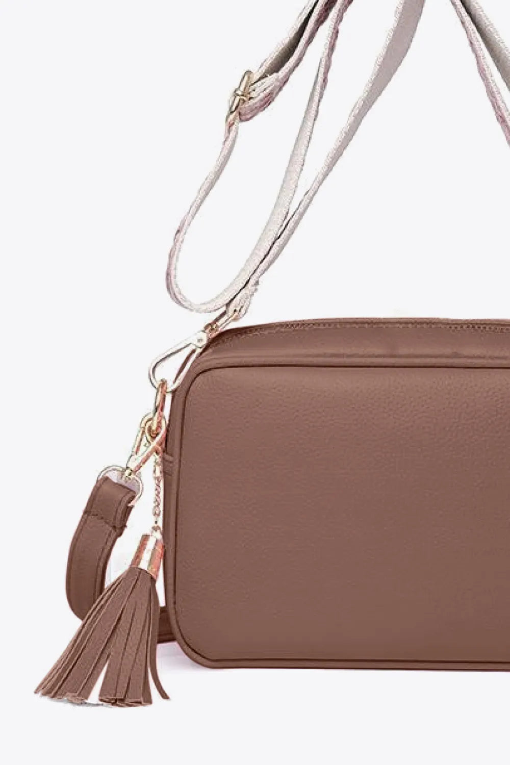 Tassel Faux Leather Crossbody Bag