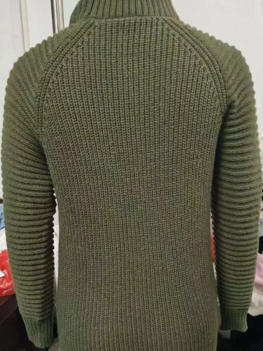 Turtleneck Raglan Sleeve Sweater Dress, Full Size