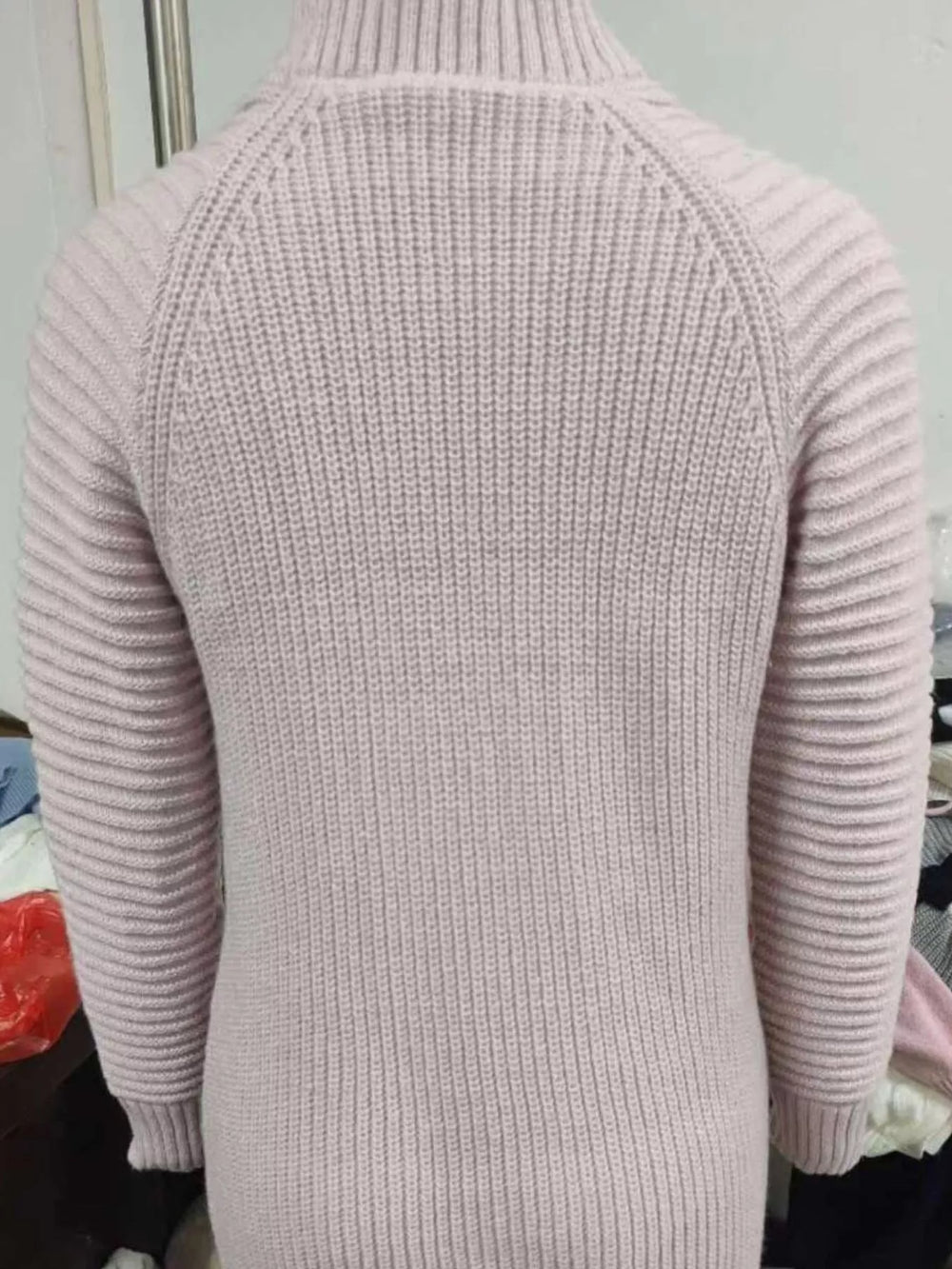 Turtleneck Raglan Sleeve Sweater Dress, Full Size