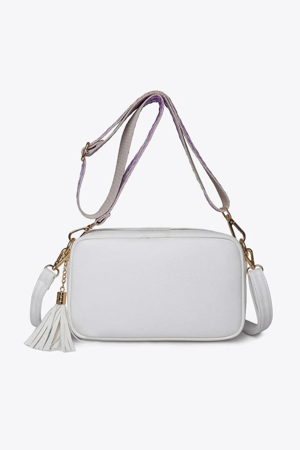 Tassel Faux Leather Crossbody Bag