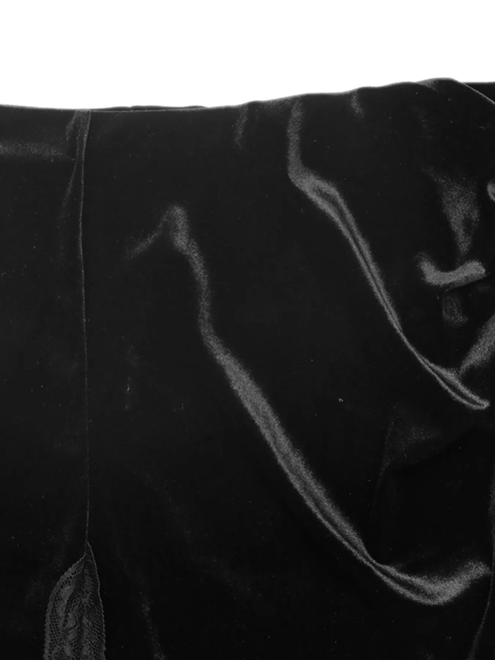 Velvet Mini Skirt with Lace Trim