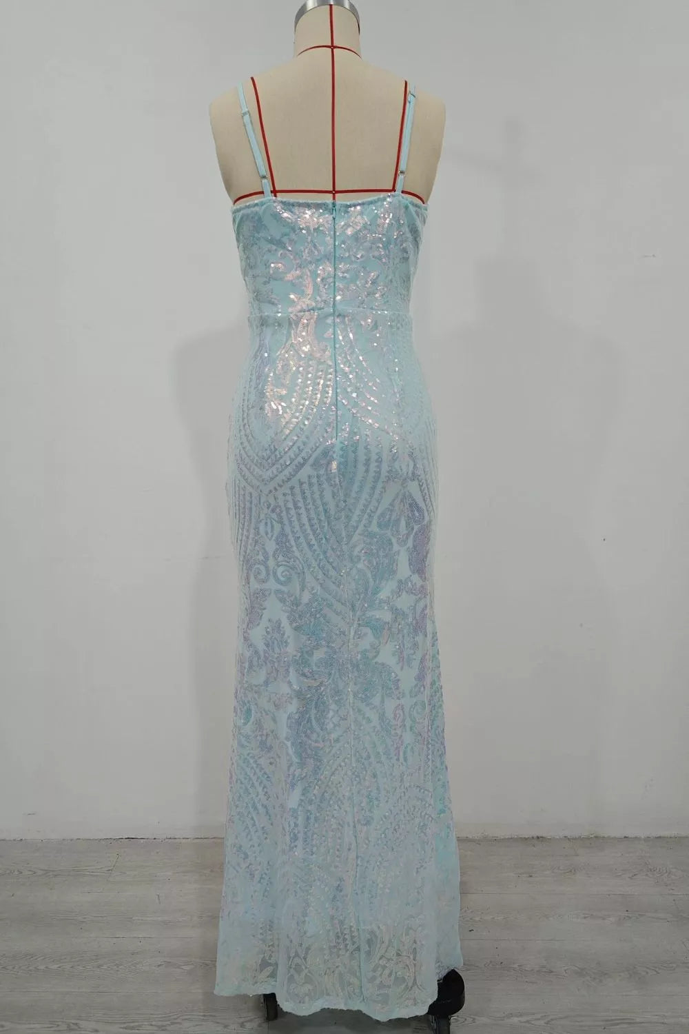 Sequin Mermaid Evening Maxi Cami Dress