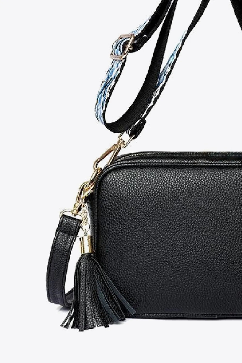 Tassel Faux Leather Crossbody Bag