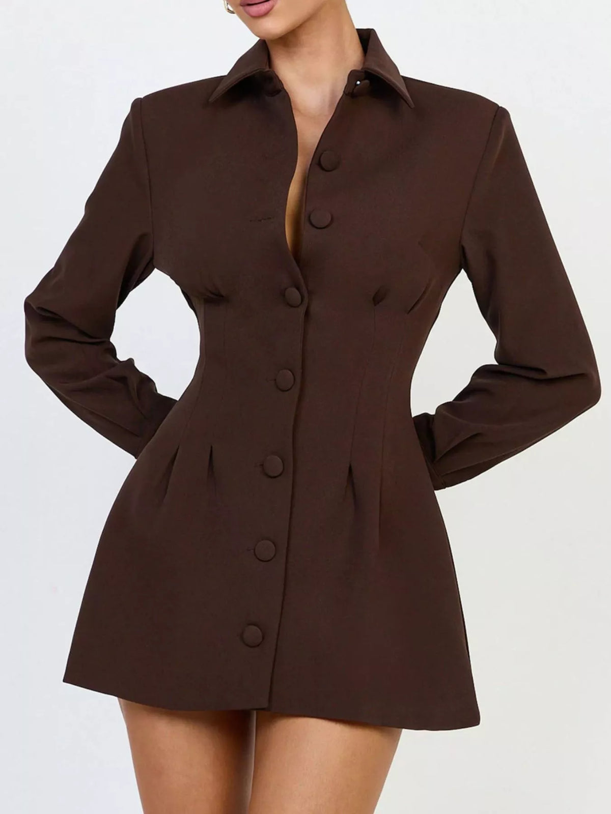Corset Button-Down Blazer Dress