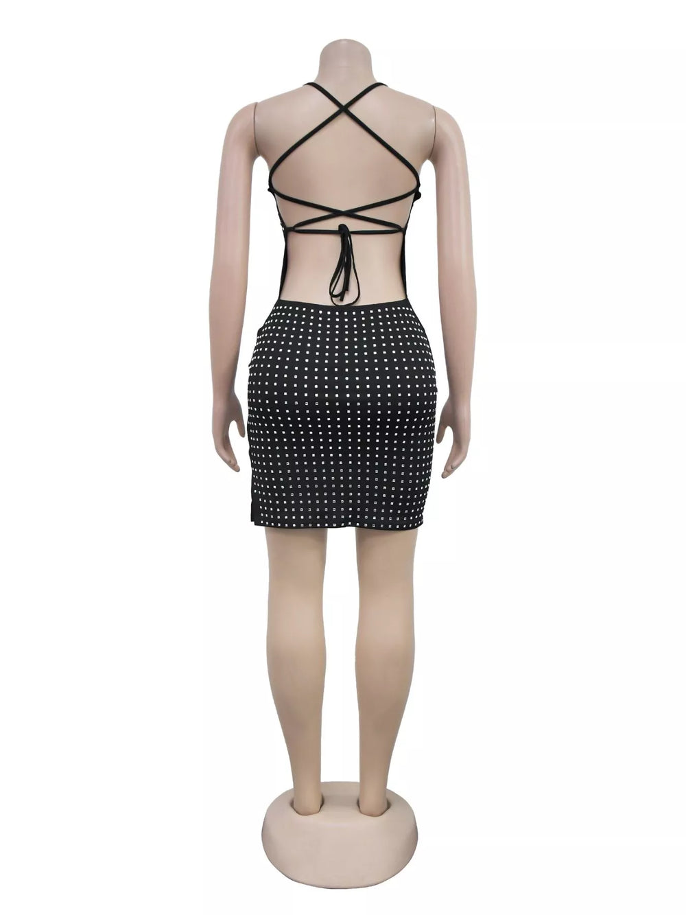 Rhinestone Embellished Bodycon Mini Dress