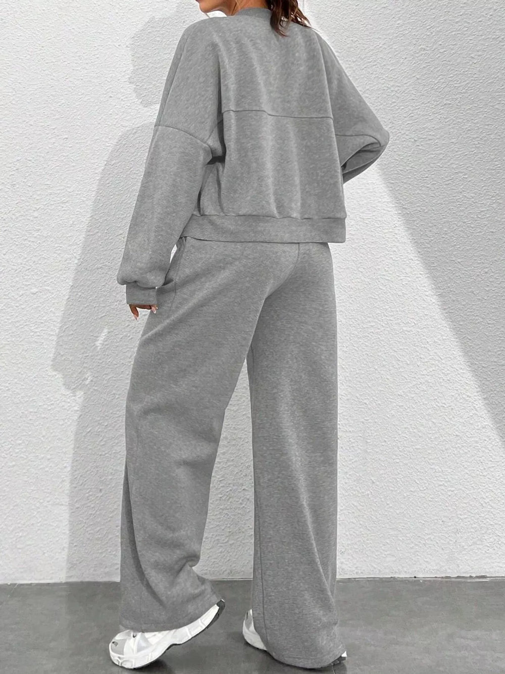Zip-Up Jacket and Wide-Leg Sweatpants Set