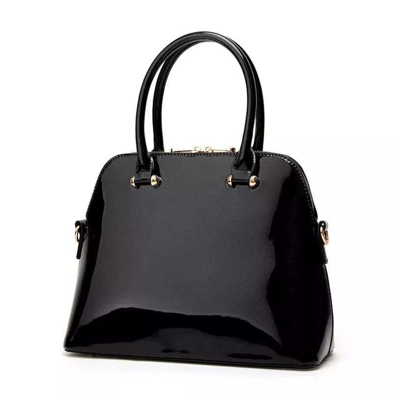 Patent Faux Leather Handbag