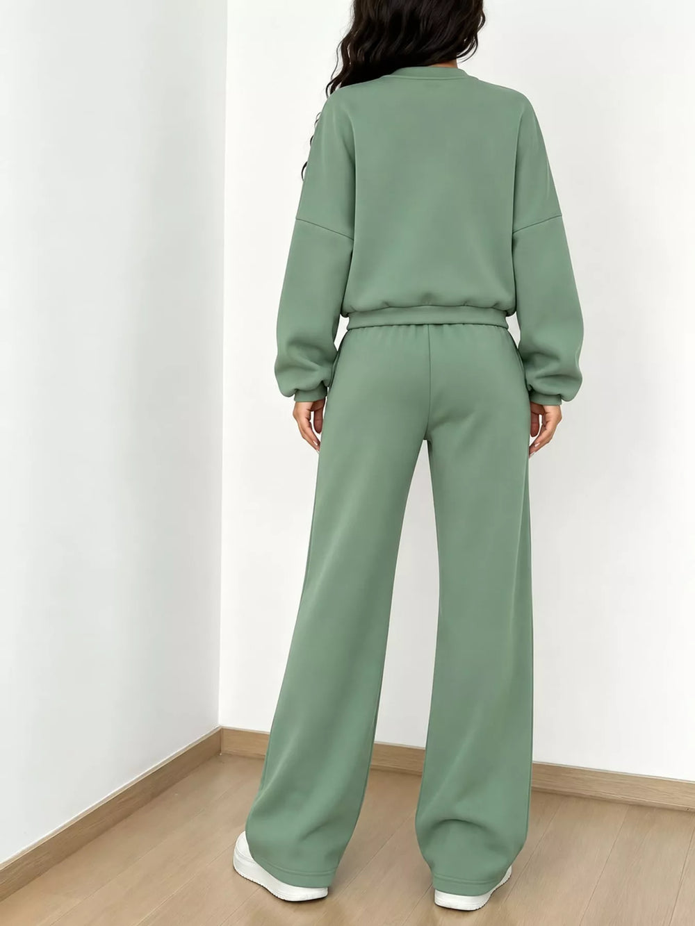 Zip-Up Jacket and Wide-Leg Sweatpants Set