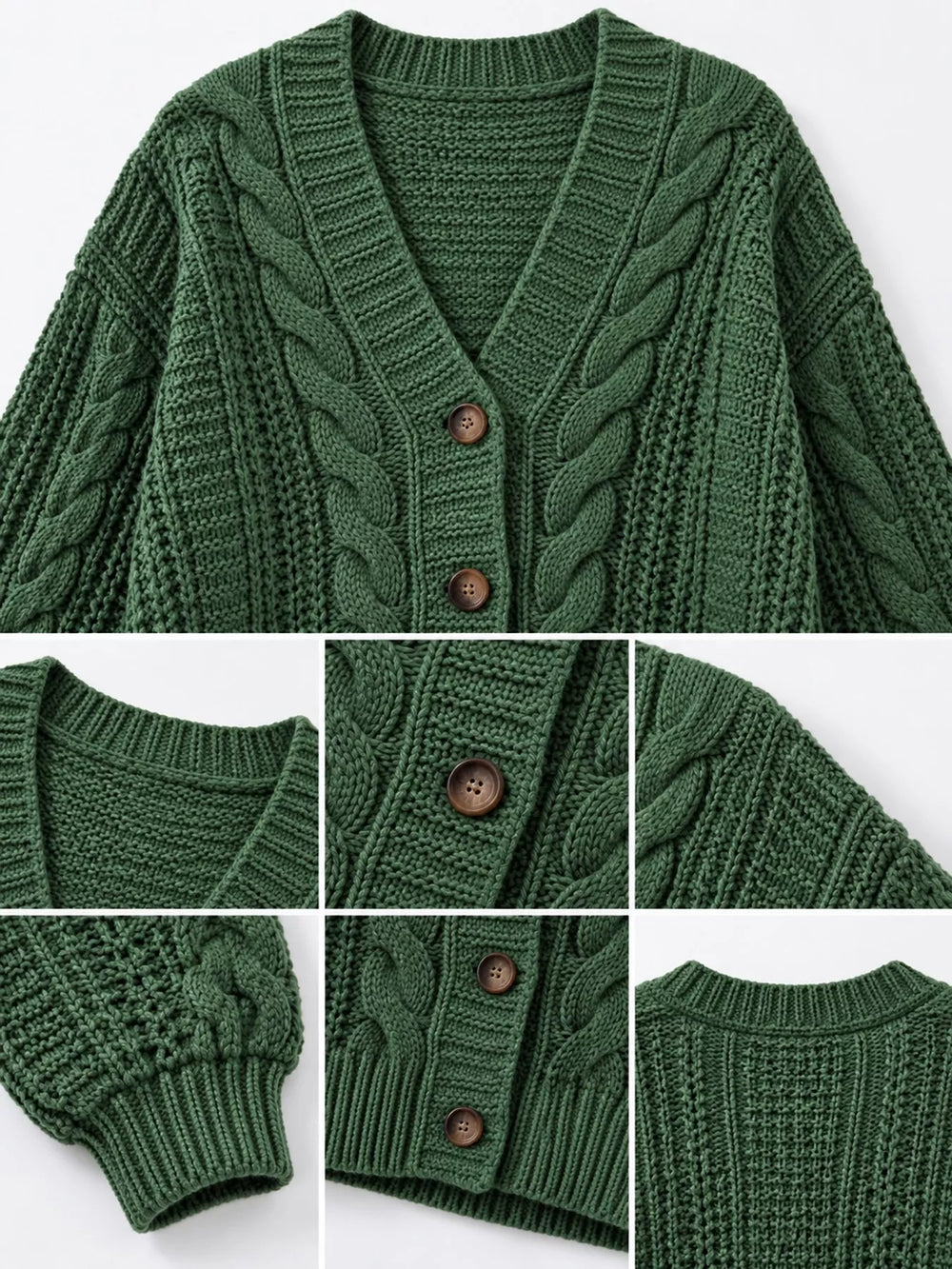 Cable Knit Button-Down Cardigan