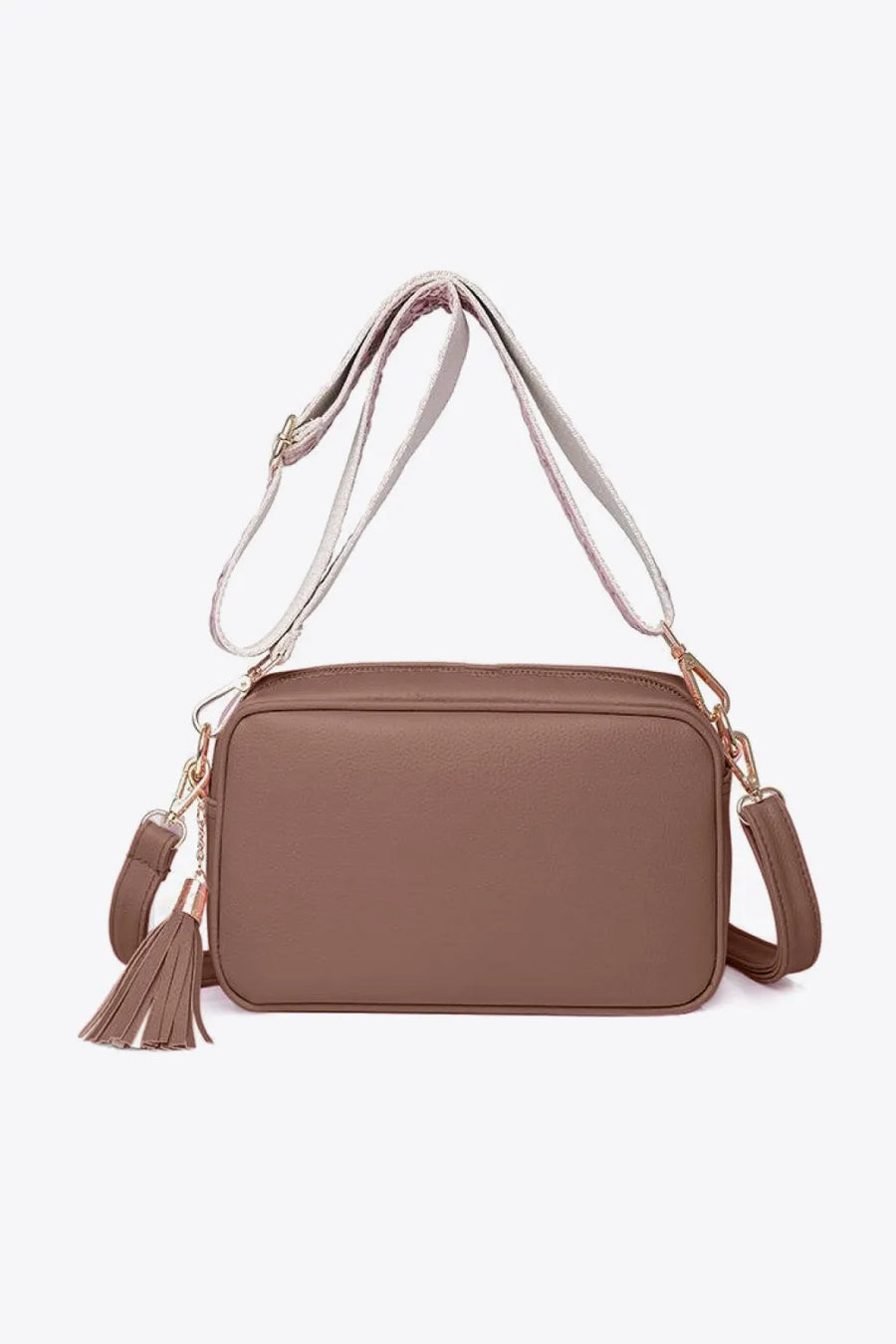 Tassel Faux Leather Crossbody Bag