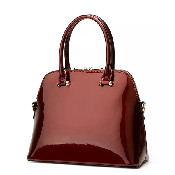 Patent Faux Leather Handbag