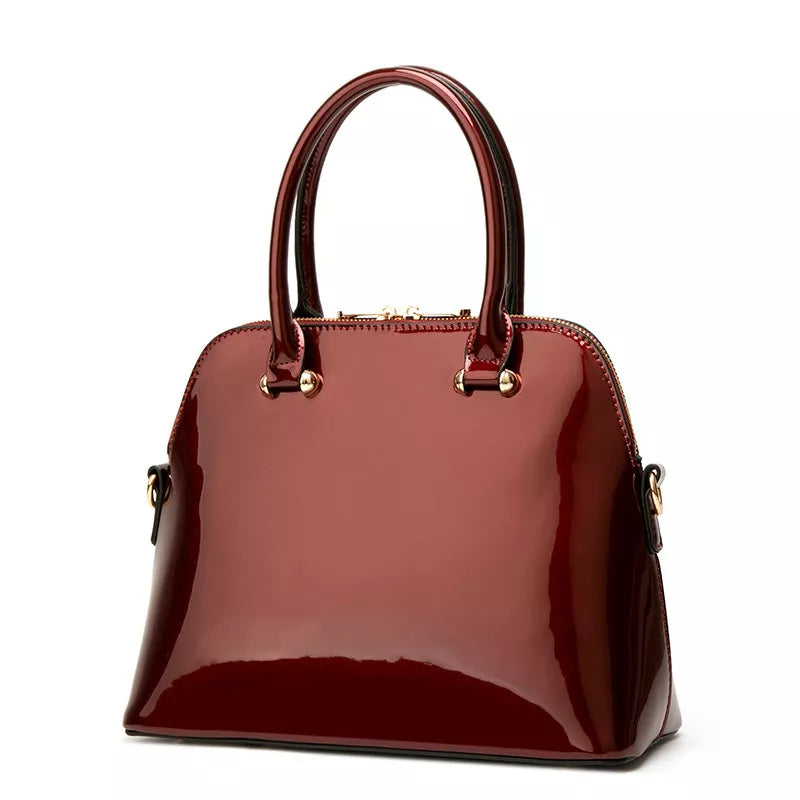 Patent Faux Leather Handbag
