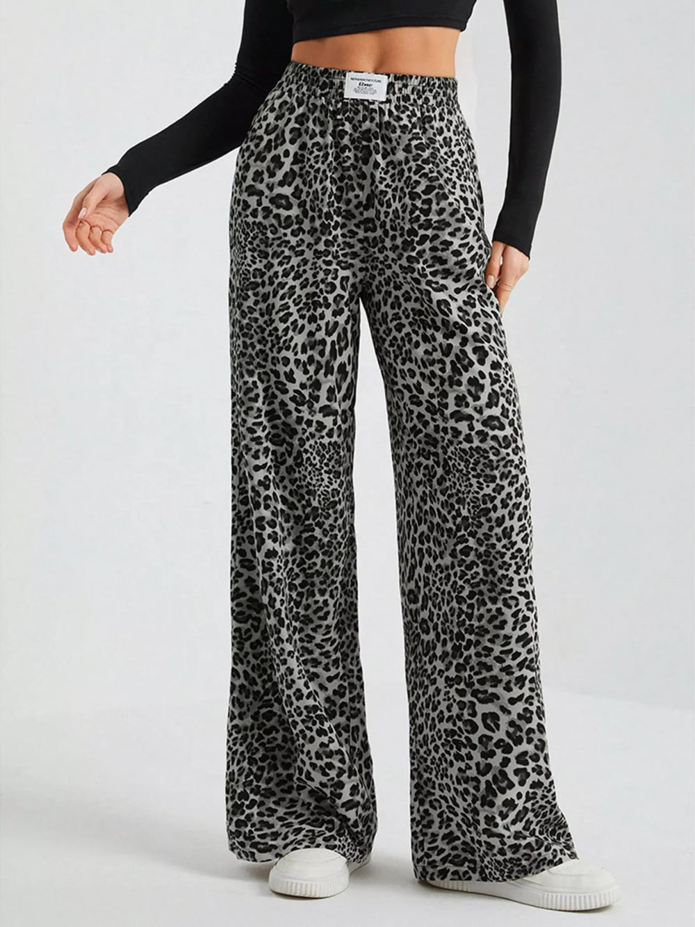 Leopard Print Wide Leg Pants