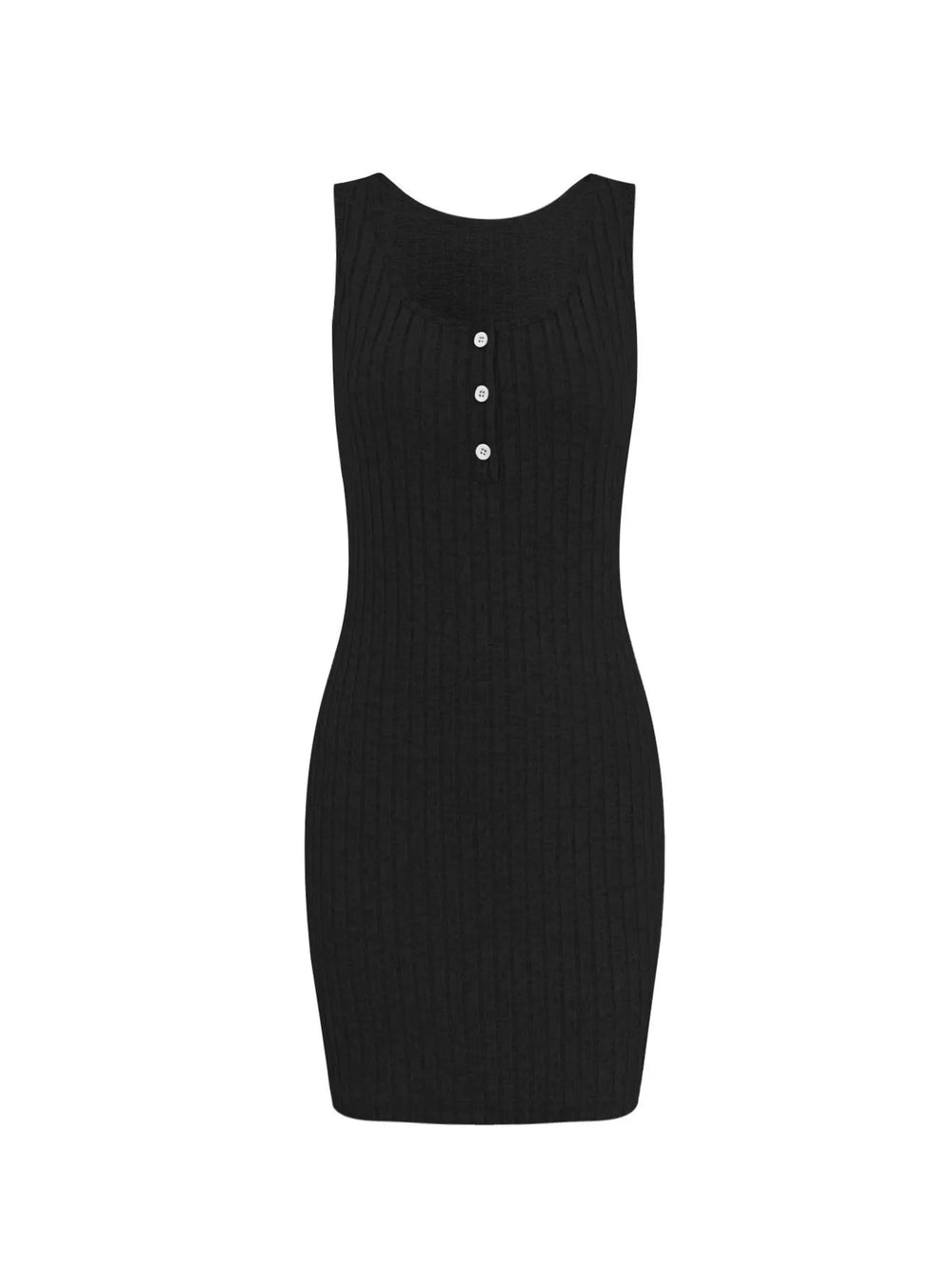 Ribbed Button-Front Dress and Cardigan Sweater Set
