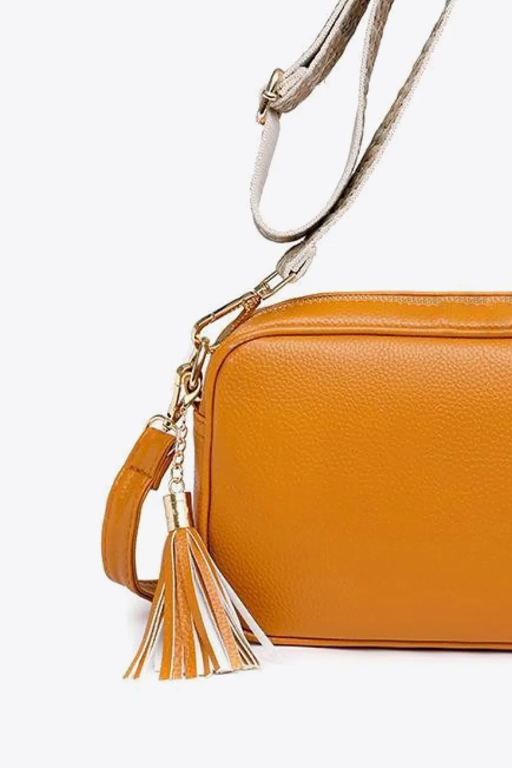 Tassel Faux Leather Crossbody Bag