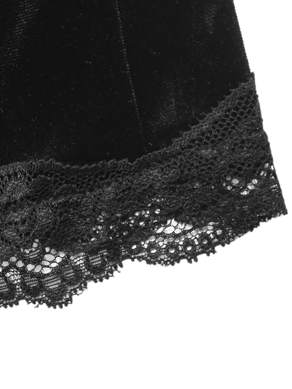 Velvet Mini Skirt with Lace Trim