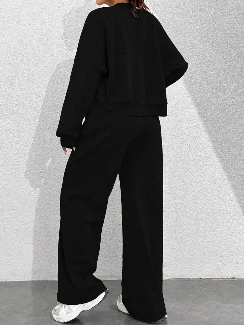 Zip-Up Jacket and Wide-Leg Sweatpants Set