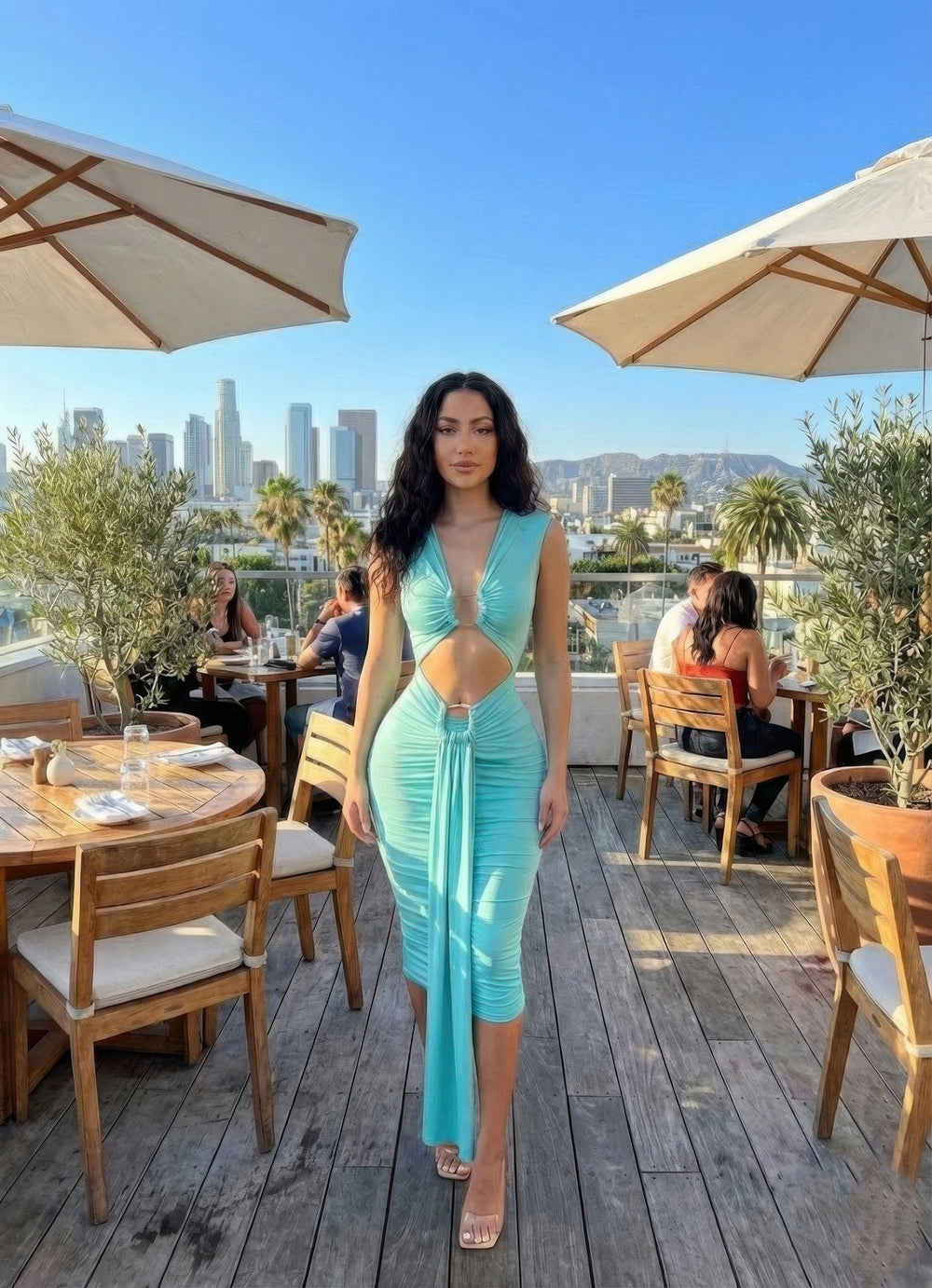 Stretch Jersey Bodycon Midi Dress