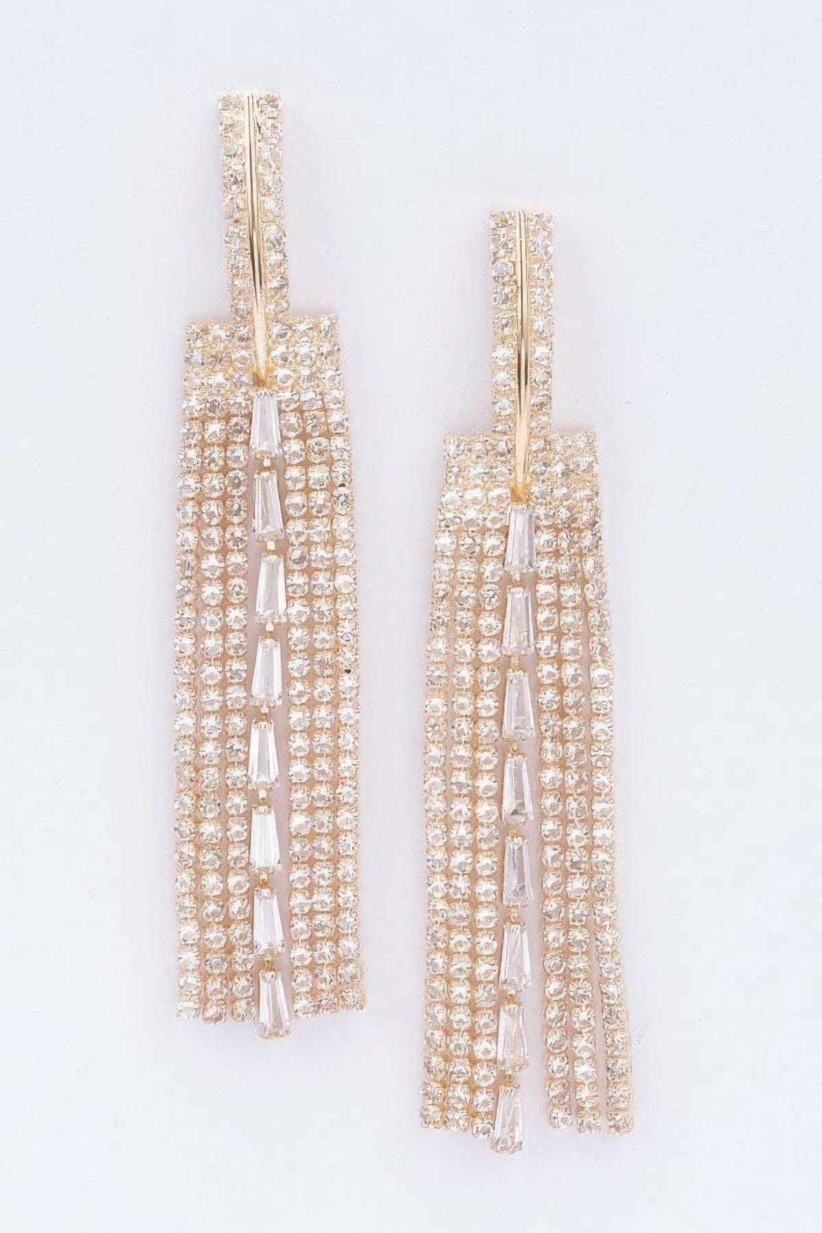 Rhinestone Linear Drop Earrings
