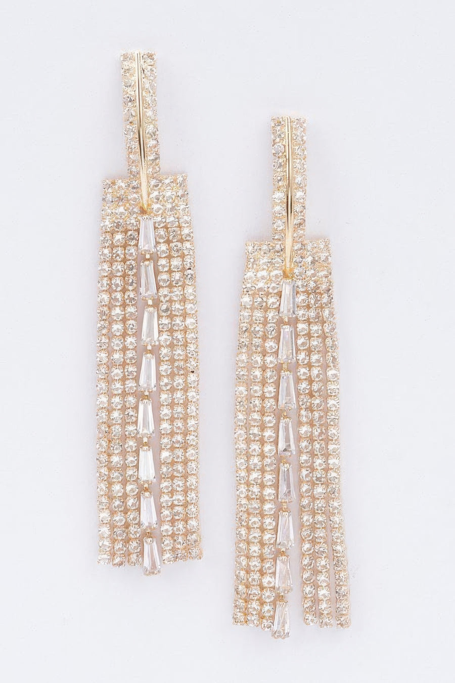 Rhinestone Linear Drop Earrings
