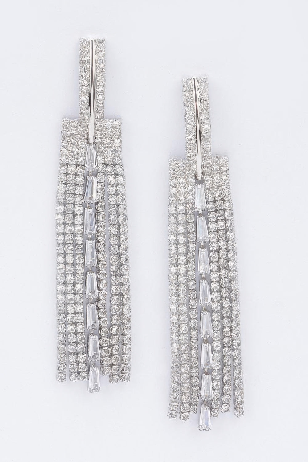 Rhinestone Linear Drop Earrings