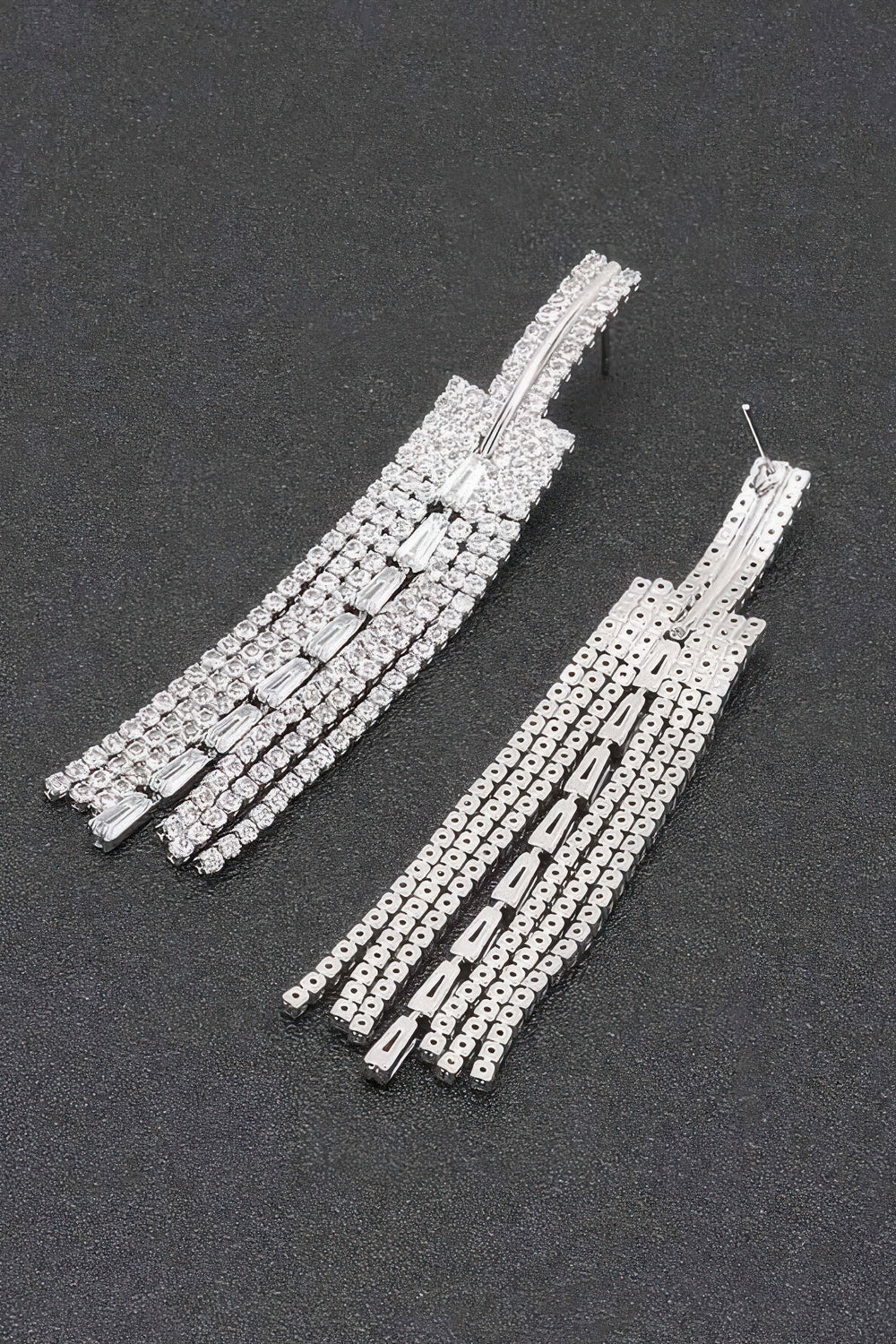 Rhinestone Linear Drop Earrings