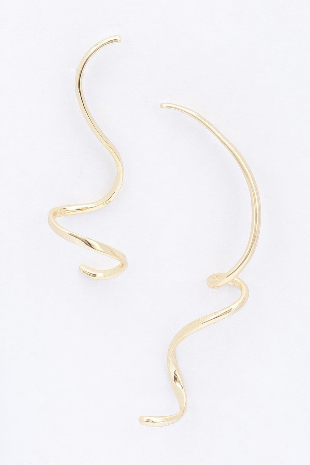 Curved Gold-Plated Statement Earrings