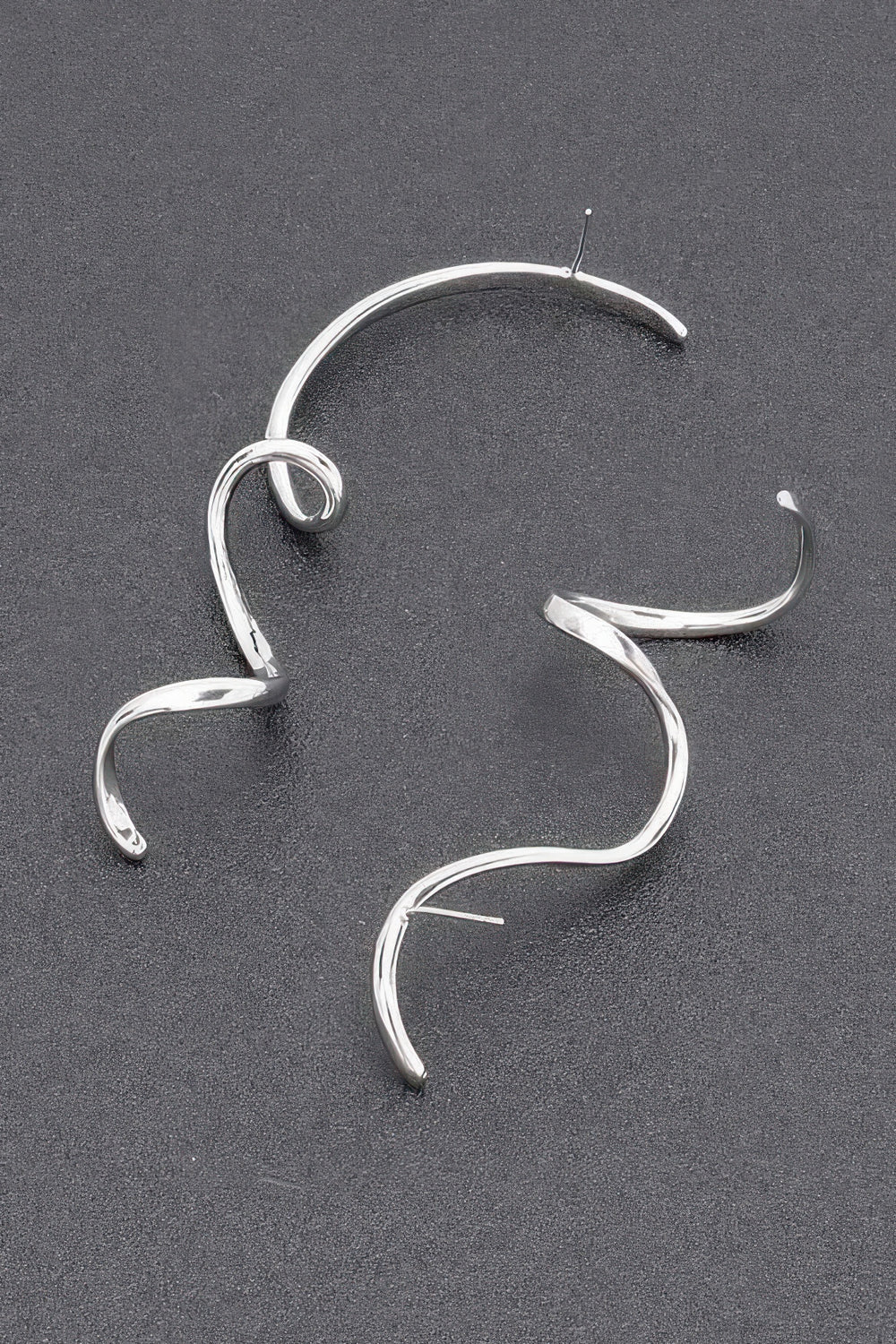 Curved Gold-Plated Statement Earrings