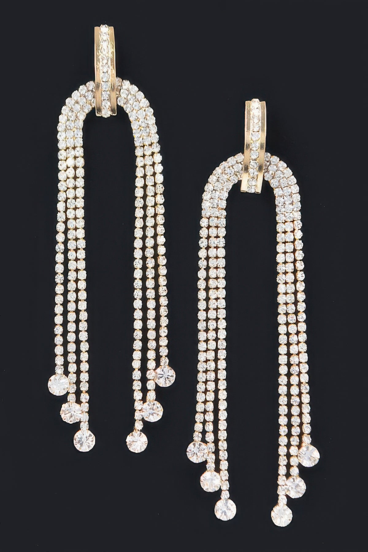 Rhinestone Fringe Earrings