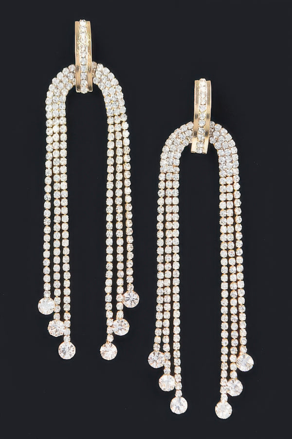 Rhinestone Fringe Earrings