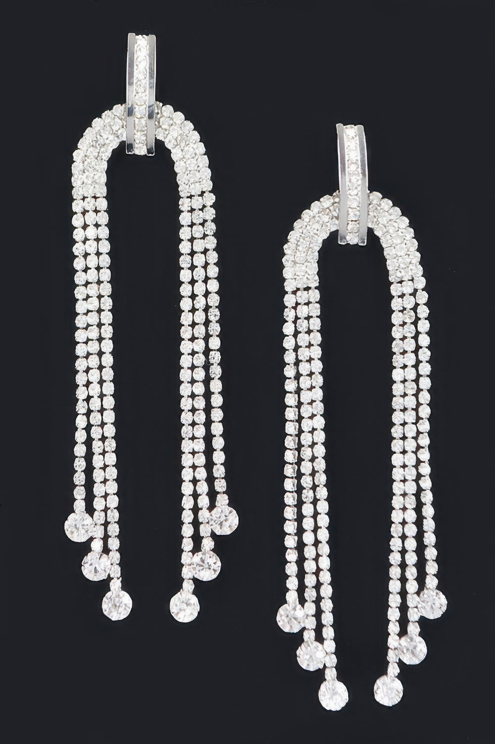Rhinestone Fringe Earrings