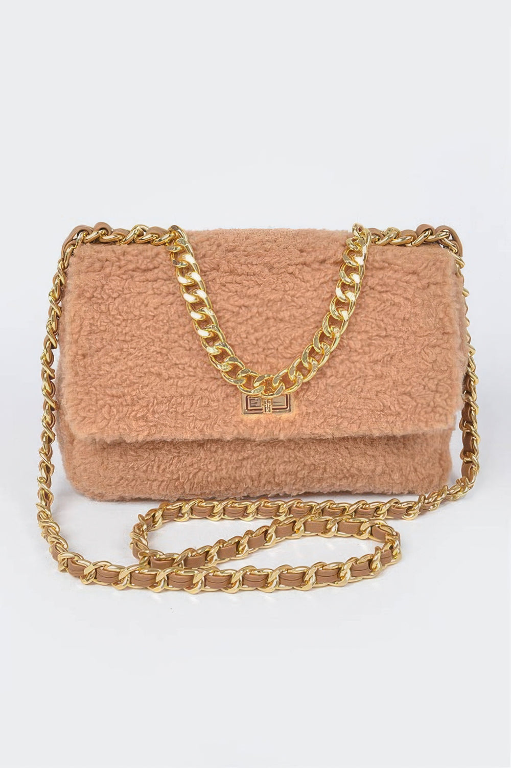 Faux Fur Chain Shoulder Bag